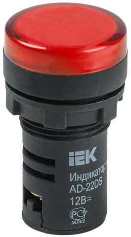 Лампа AD22DS(LED)матрица d22мм красный 12В AC/DC IEK