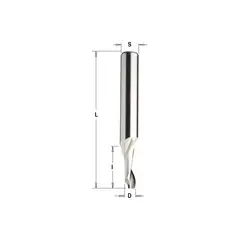Фреза спиральная по алюминию HSS+Co Z1 S=8 D=3x12x60 RH CMT 188.030.51