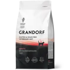 Сухой корм GRANDORF VETERINARY DIET Cat HEPATIC, Полнорационный диетический корм для кошек, для поддержания функции печени при ХПН индейка 0,4кг