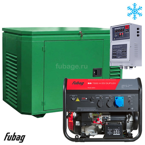 Бензиновый генератор в зимнем кожухе с блоком АВР Fubag BS 7500 A ES DUPLEX/1200SCW RAL 6005