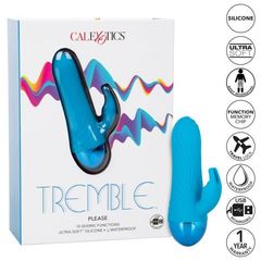 Голубой мини-вибратор Tremble Please - 12 см. - 