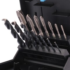 Набор метчиков машинных M3 -M12 HSSE DIN371/376 (B/4-5P, + сверла) 14пр Volkel 47856