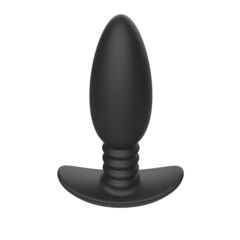 Черная анальная вибропробка Anal Vibrator с пультом ДУ - 13,5 см. - 