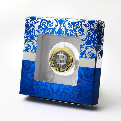 Биткоин. Гравированная монета 10 рублей в подарочной коробке.