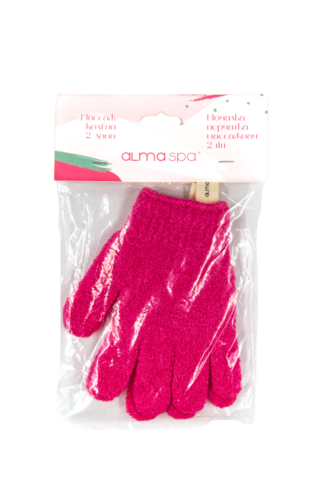 ALMASPA Мочалка-перчатка массажная, 2 шт (розовая)