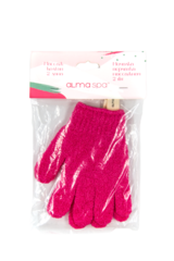 ALMASPA Мочалка-перчатка массажная, 2 шт (розовая)