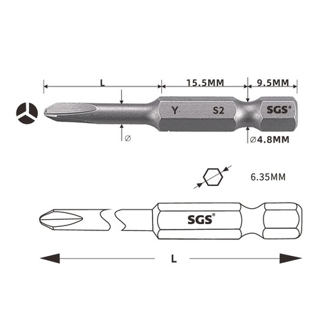Бита Tri-Wing TW3 х50мм S2 1шт SGS 6350-Y3.0