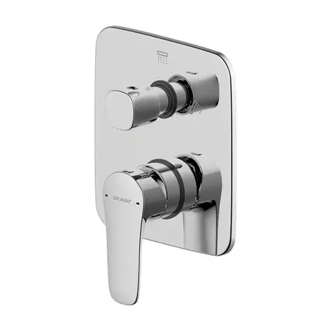 Смеситель (внешняя часть) Bravat Source PB8173218CP-2-ENG встраиваемый для душа, хром