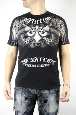 Affliction | Футболка мужская Screaming Eagle Randy Couture Tee Black Signature Series перед A409BLK