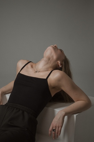 Боди на тонких бретелях, BLACK