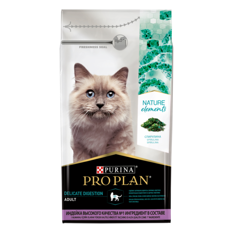 Pro Plan Natur EL сухой корм для кошек здоровое пищеварение (индейка) 1,4 кг