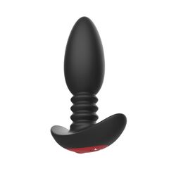 Черная анальная вибропробка Anal Vibrator с пультом ДУ - 13,5 см. - 