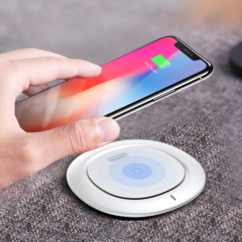 Беспроводная зарядка для телефона быстрая Baseus UFO Desktop Wireless Charger White