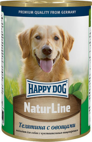 купить Happy Dog NaturLine Телятина с овощами консервы (рубленый фарш) для взрослых собак 400 гр