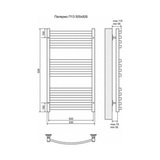 Полотенцесушитель электрический Terminus Палермо П13 500x926, ТЭН HT-1 300W, левый/правый