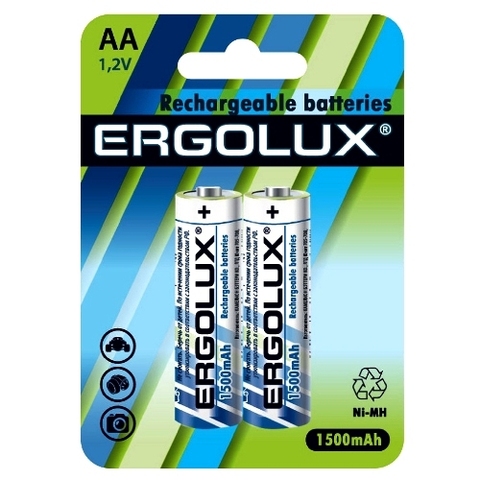 Аккумулятор Ergolux AA 1500 mAh Ni-Mh BL2