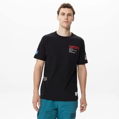 Футболка Alpha Industries Nasa Worm Logo Tee Black (Черная)