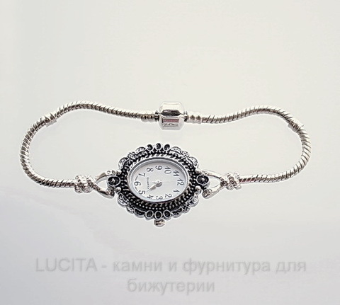 Основа для браслета / часов "Пандора" 19 см (цвет - античное серебро)