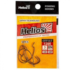 Купить рыболовный крючок офсетный Helios №3 цвет BN (5 шт) HS-1205-3