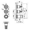 Gessi VENTI20 65334#149 Термостат для душа, 2 потока, внешняя часть, Finox Brushed Nickel