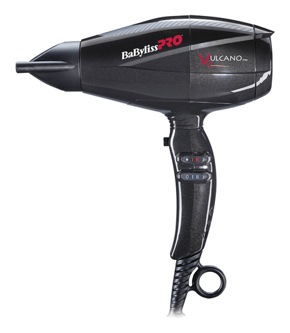 Фен BaByliss Pro Vulcano, 2200 Вт, ионизация, 2 насадки, черный
