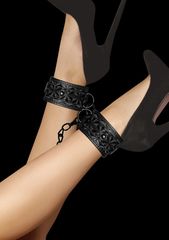 Черные поножи Luxury Ankle Cuffs - 