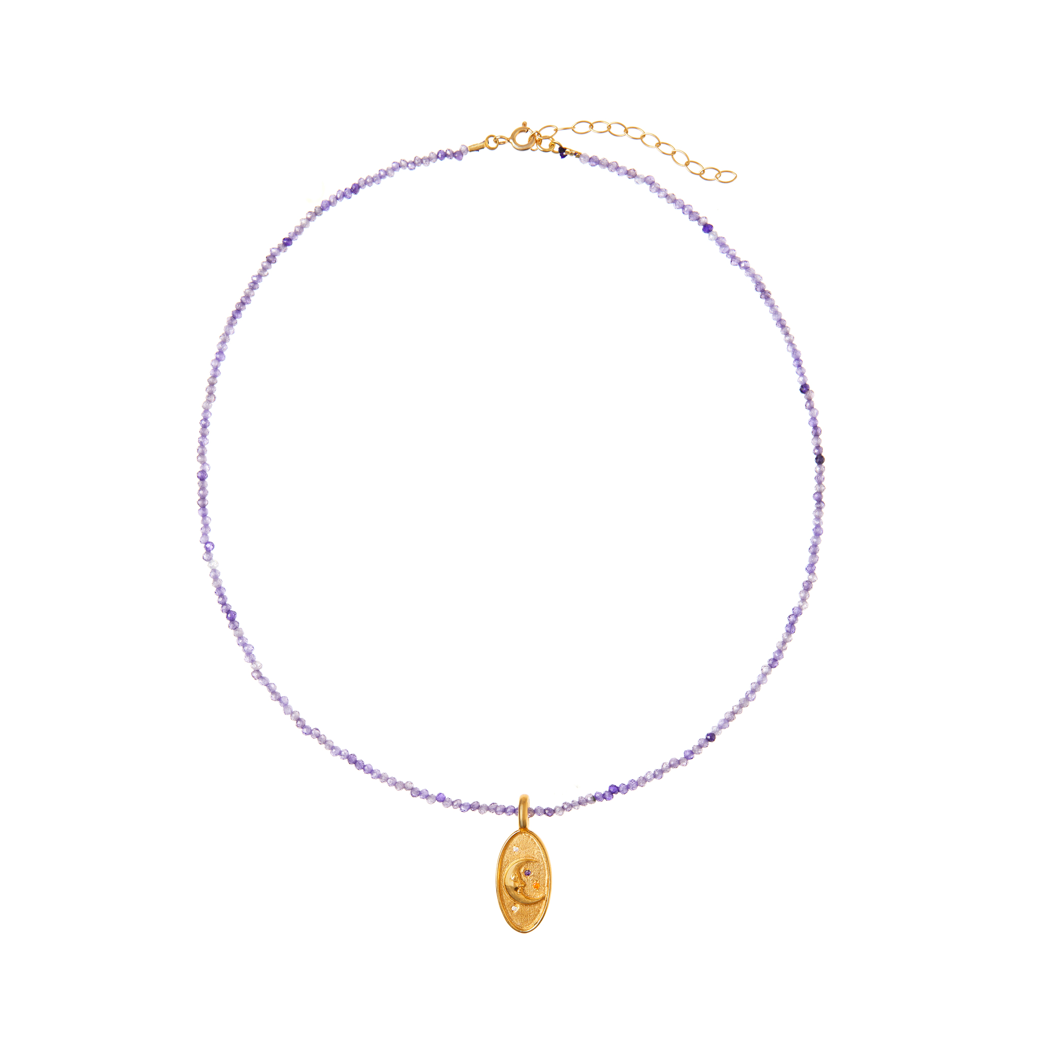 цена HERMINA ATHENS Колье Sky Oval Purple Crystal Necklace