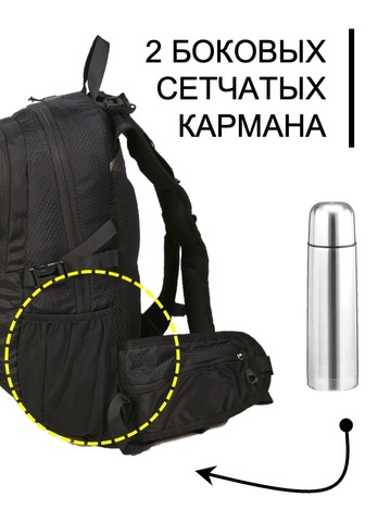 Картинка рюкзак туристический Nevo Rhino 9119-NW Black - 8