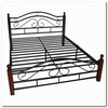 Кровать АТ-803  (Double Bed) Черный/Красный дуб