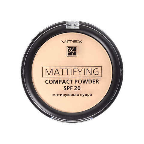 Матирующая компактная пудра для лица VITEX Mattifying Compact Powder SPF 20, тон 03 Soft Beige