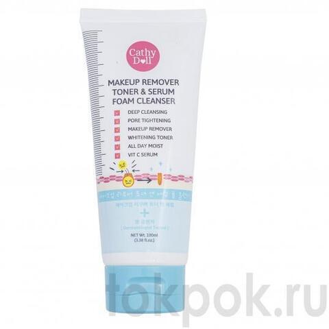 Пенка сыворотка для умывания Cathy Doll Makeup Remover Toner & Serum Foam Cleanser, 100 мл