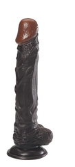 Чёрный фаллоимитатор на присоске - 24,1 см. - 