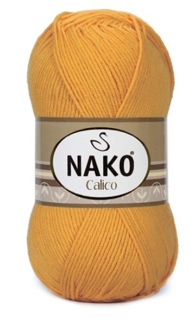 Пряжа Nako Calico 1380 золотая горчица