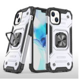 Противоударный чехол Strong Armour Case с кольцом для iPhone 15 Plus (Серебро)