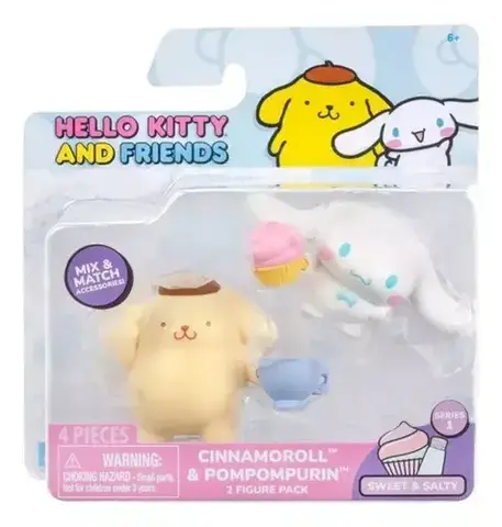Фигурки JAZWARES Hello Kitty and Friends Series 1. Cinnamoroll and Pompompurin Ver. 2