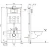 AC1100-AC0105-AC0120 Комплект 3 в 1: подвесной унитаз Bequem AC1100 белый с инсталляцией AC0105 и кнопкой AC0120 хром