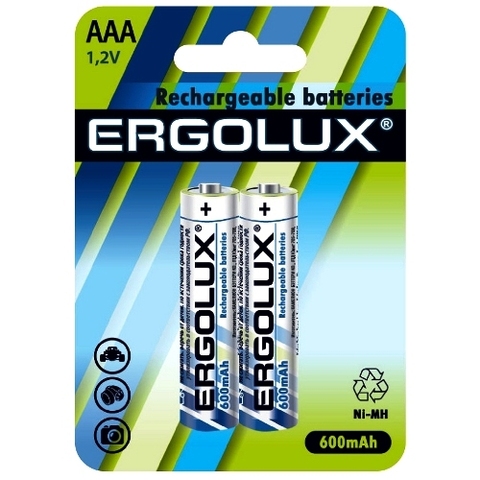 Аккумулятор Ergolux AAA 600 mAh Ni-Mh BL2