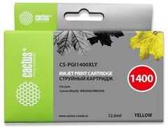 Картридж струйный Cactus CS-PGI1400XLY PGI-1400 желт.пигм. (12мл) для Canon MB2050/MB2350/MB2040/MB2340