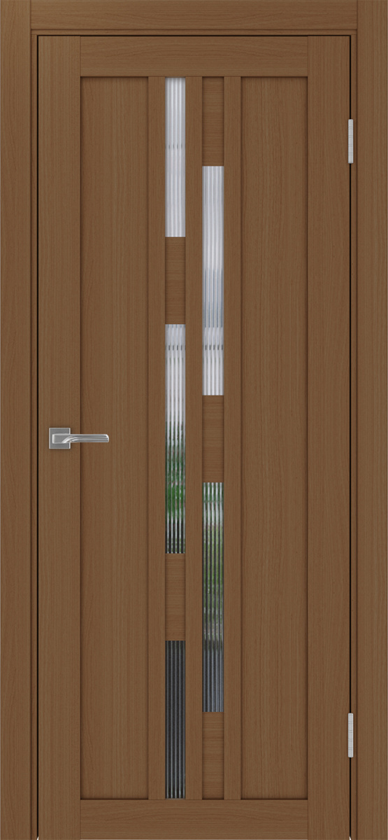 Дверь межкомнатная Оптима Порте Турин 551.121, цвет орех, экошпон, стекло мору