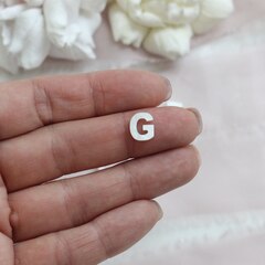 Буква G перламутр, 10 мм, 1 шт, П655