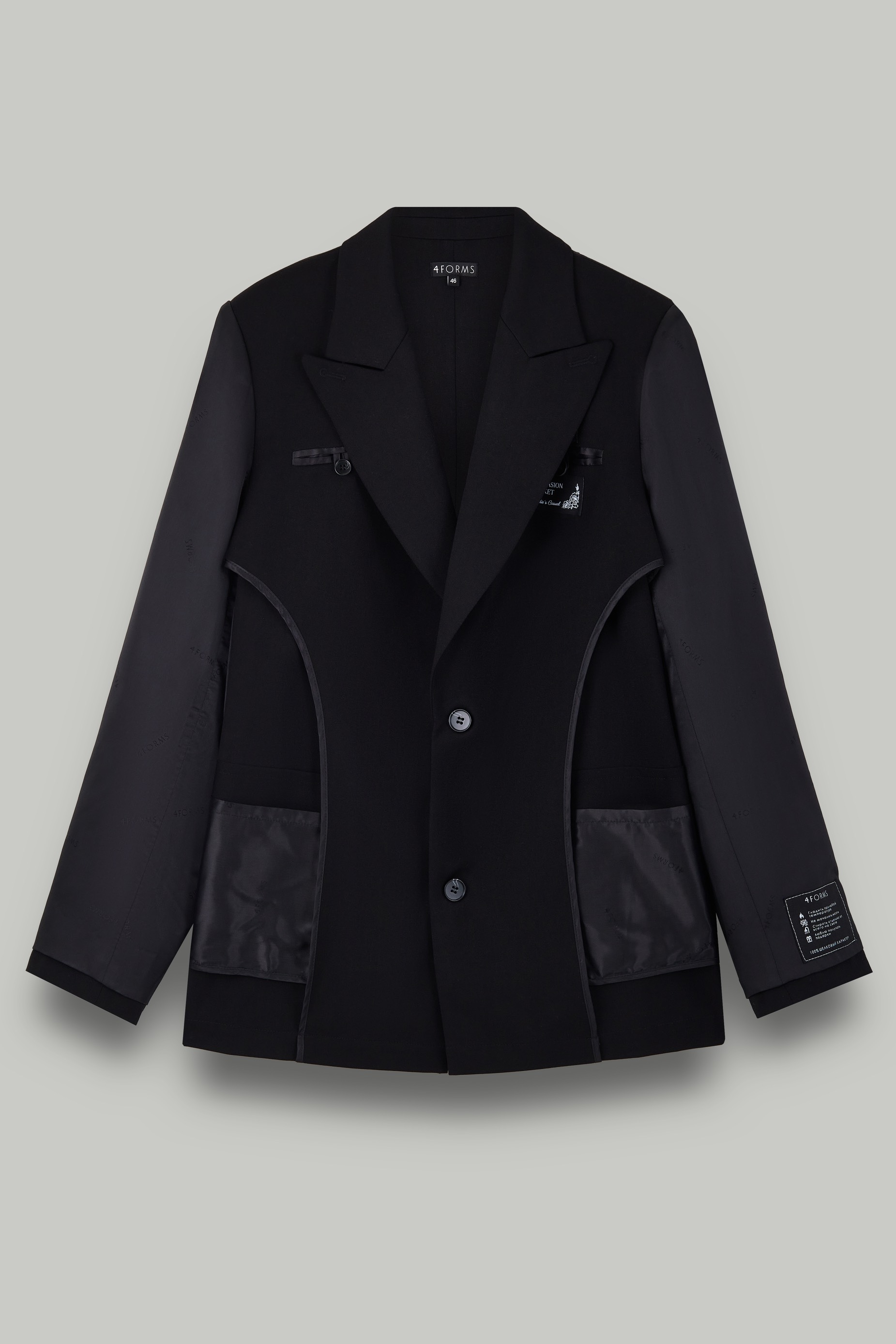 Жакет однобортный "Inside out", черный