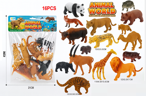 Набор диких животных с пандой 7924 16 животных 32*20