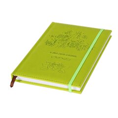 
          Ежедневник недатированный, А5, Yalong, 7БЦ, ПВХ, ляссе, салатовый, на резинке, клетка, 140 л., "Букет из роз"
