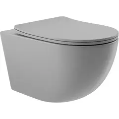 Aqueduto OVO OVO0130 Унитаз подвесной 525*360 безободковый, сиденье с микролифтом, серый матовый фото