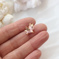 Подвеска с эмалью Пегас 14*13 мм, позолота, П155