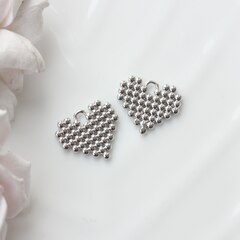 Подвеска с Сердце, 18*20 мм, родий, П929