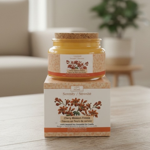 Свеча ароматическая Frövi, вишня и фрезия, соевый воск