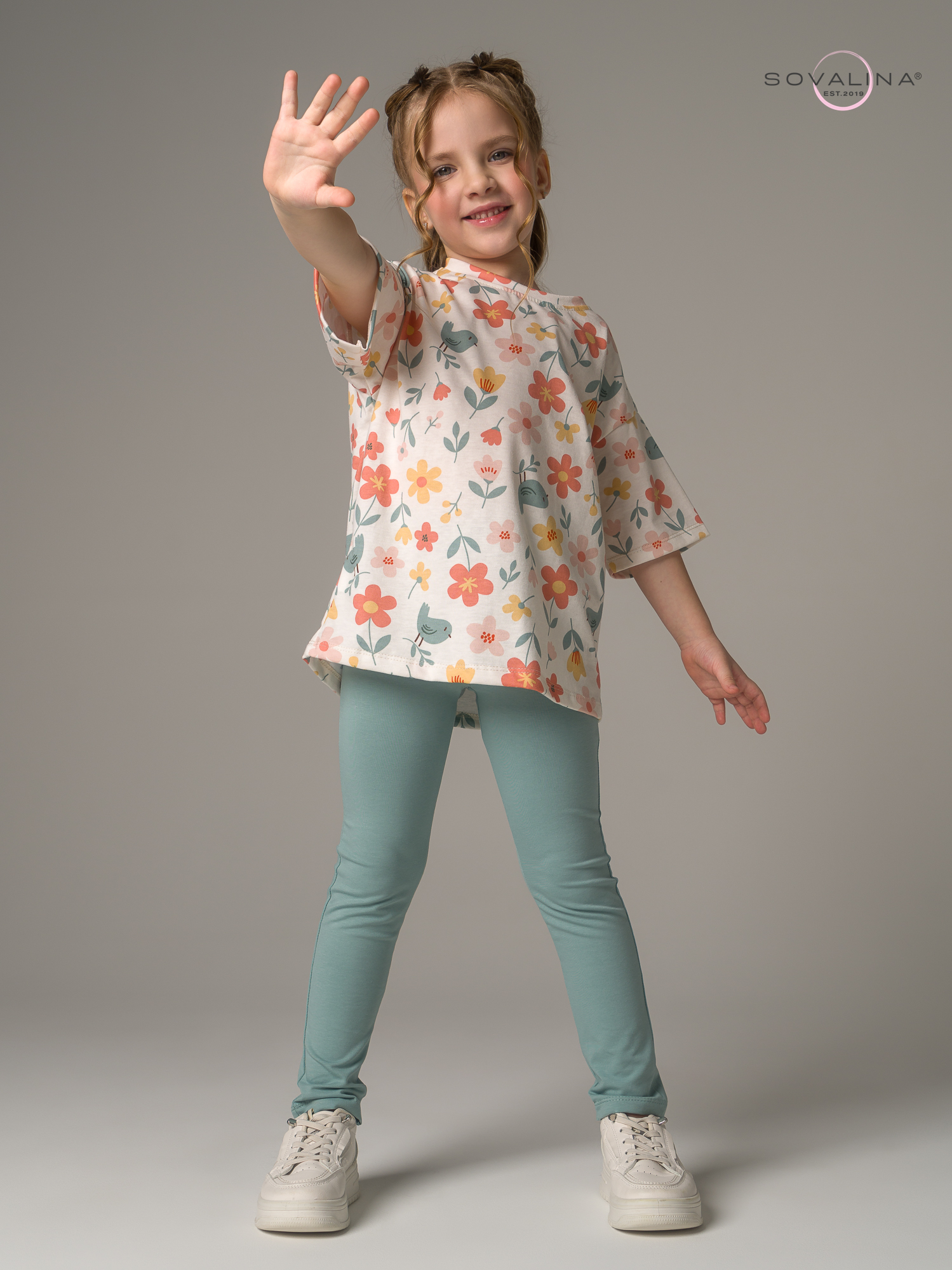 Костюм Мун птички в саду-мята