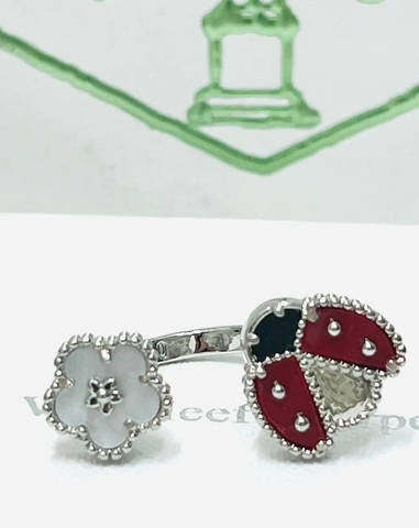 Кольцо разъемное Божья коровка в стилистике VCA