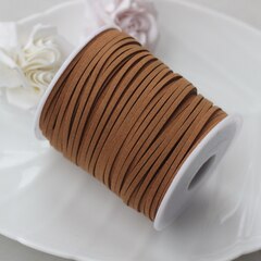 Шнур замшевый (искусственный), коричневый, 2,3*1 мм, 81см , ШН006-1 (81см)